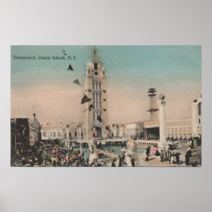 Poster Coney Island, NY - tour de pays des merveilles
