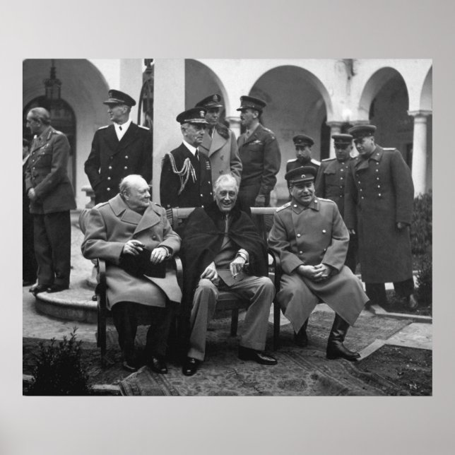 Poster Conférence de Yalta Roosevelt Staline Churchill 19 (Devant)