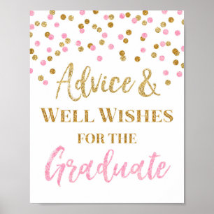 Poster Confetti en or rose Conseils pour les enseignes su