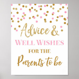 Poster Confetti en or rose Conseils pour les parents à si