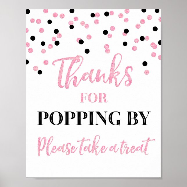 Poster Confetti noir rose Merci Population Par Signe (Devant)