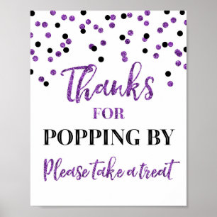 Poster Confetti Noir Violet Merci Population Par Signe