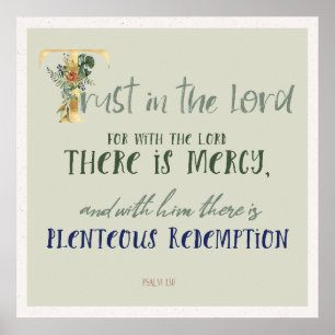 Poster Confiance dans le Lord Psalm 130