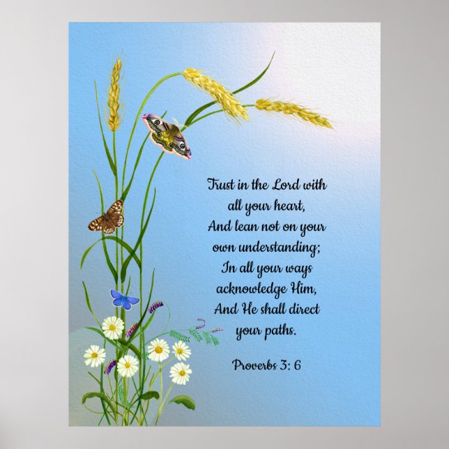 Poster Confiance dans le Seigneur avec tout ton coeur Bib (Devant)