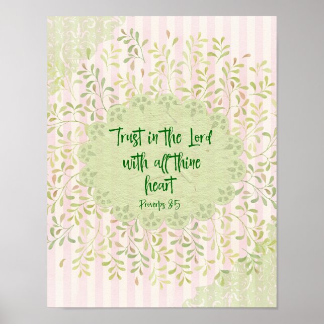 Poster Confiance dans le Seigneur Bible Verse (Devant)