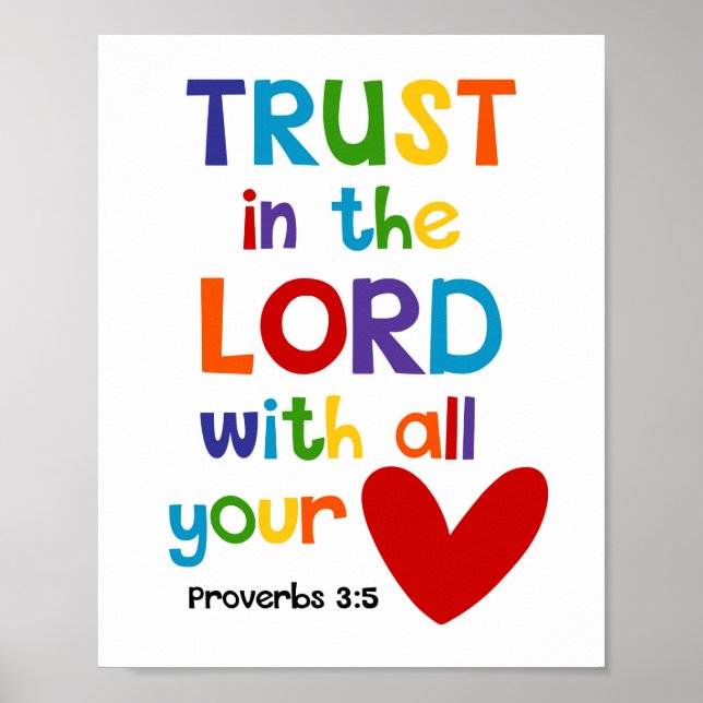 Poster Confiance Dans Le Seigneur Enfants Bible Chrétienn (Devant)