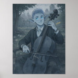 Poster Confiance / Violoncelliste / Parc