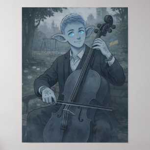Poster Confiance / Violoncelliste / Parc