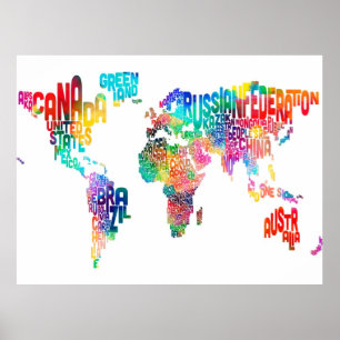 Poster Configuration de texte du monde