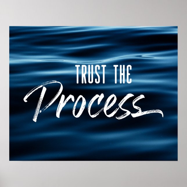 Poster Configurez le processus Motivational Blue Ripples (Devant)