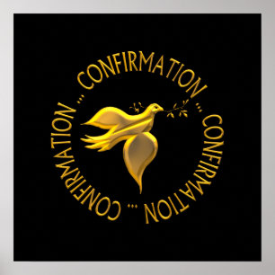 Poster Confirmation en or et Holy Spirit
