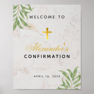 Poster Confirmation Foliage Croix de marbre Accueil