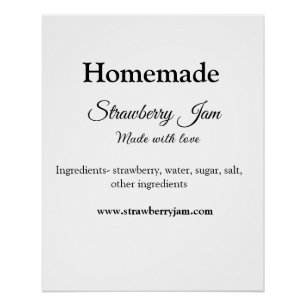 Poster Confiture de fraise maison faite avec amour ajoute