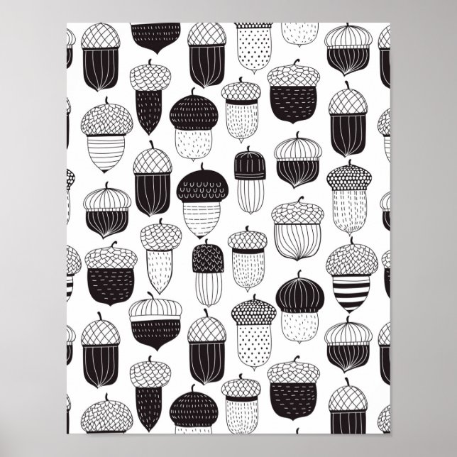 Poster Conflit de Doodle motif d'automne (Devant)