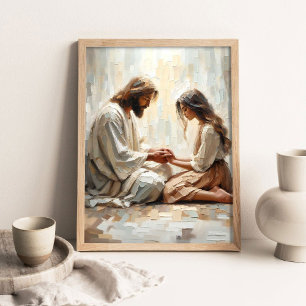 Poster Confort en Lui, Art chrétien moderne, Jésus et Lui