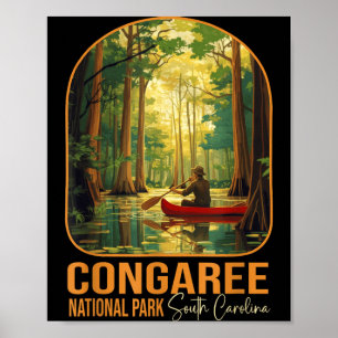 Poster Congaree National Park Caroline du Sud Randonnée