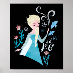 Poster Congelé 2   Aquarelle Elsa "Let It Go"