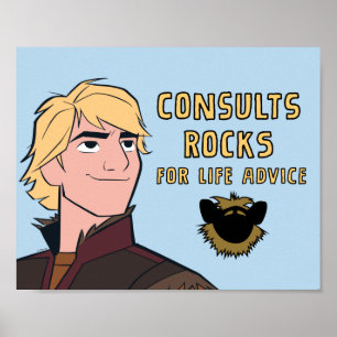 Poster Congelé 2 Kristoff "Consults Rocks"