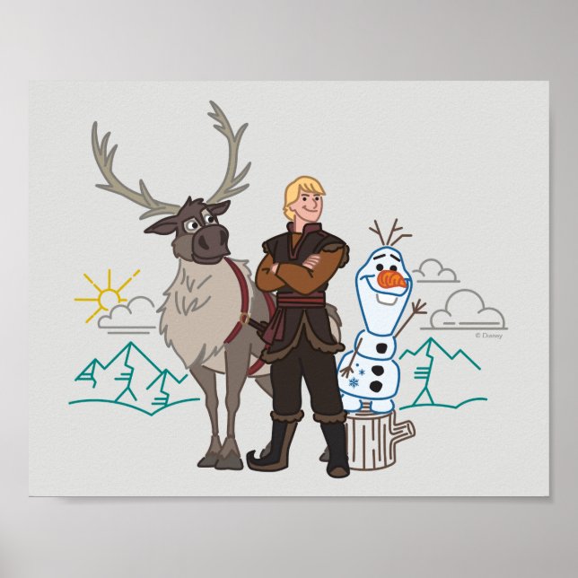 Poster Congelé 2 | Sven, Kristoff & Olaf (Devant)