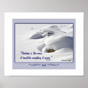 Poster Congères sur des rochers avec citation inspirante