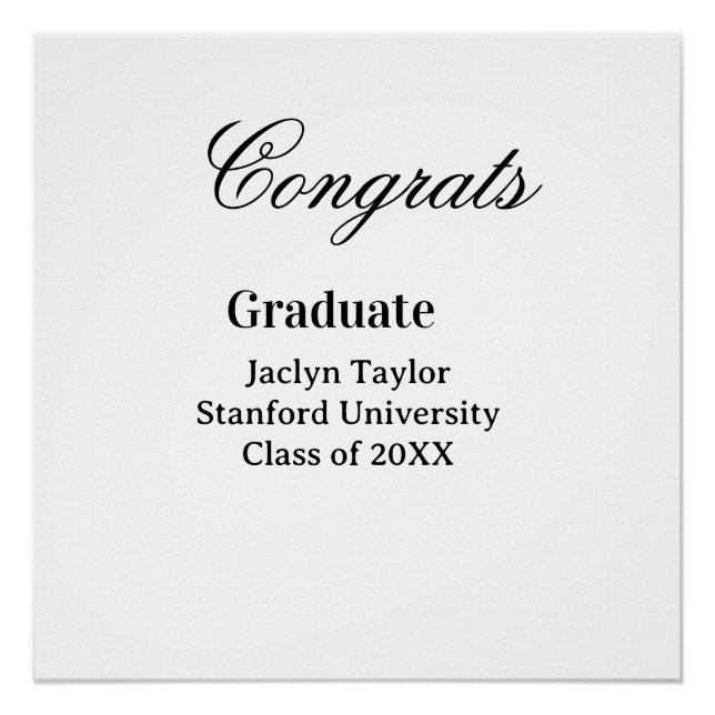 Poster Congrats graduation name university name class of  (Devant)