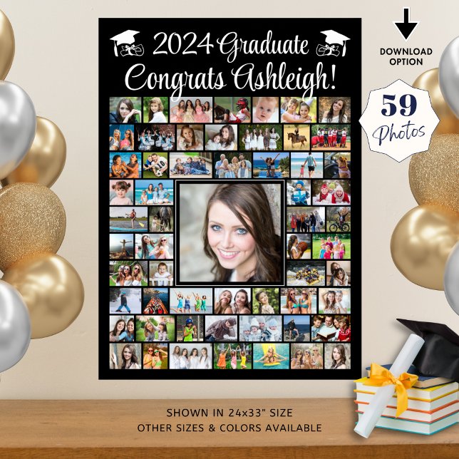 Poster Congrats Modernes Diplômé 59 Photo Collage Personn (Créateur téléchargé)