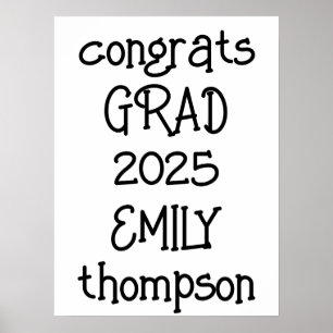 Poster Congrats tendance Nom de fin d'année 2024 Graduati