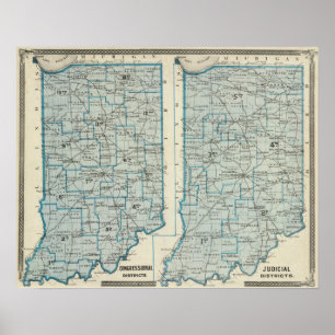 Poster Congressional districts Judicial districts Indiana