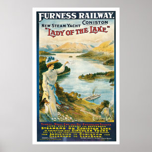 Poster Coniston ferroviaire de Furie Angleterre Vintage v