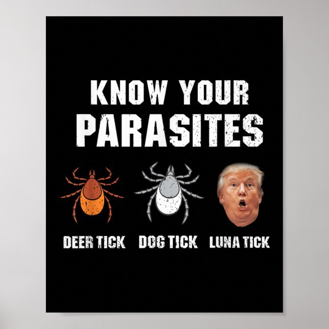 Poster Connaissez vos parasites - Drôle anti-Trump (Devant)