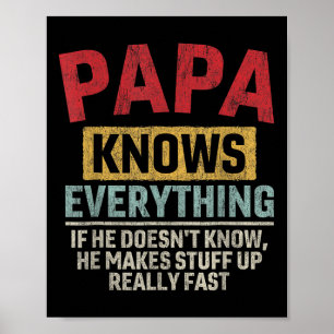 Poster Connaît Tout Drôle Fête des Pères Papa 