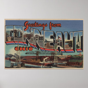 Poster Conneaut, Ohio - grandes scènes de lettre