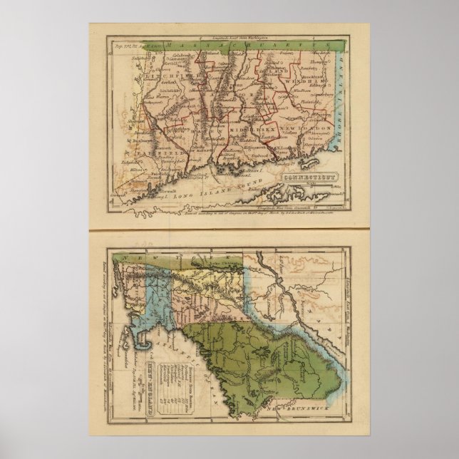 Poster Connecticut, Nouvelle-Angleterre (Devant)