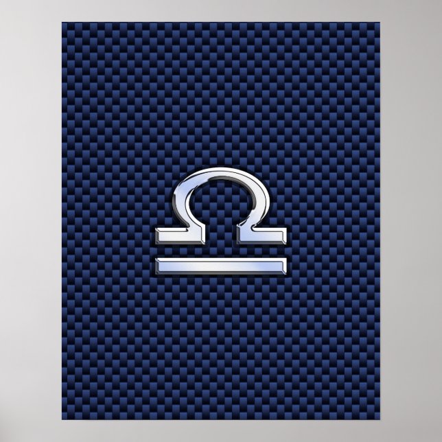 Poster Connexion Libra Zodiac Navy Blue Carbon Fiber (Devant)