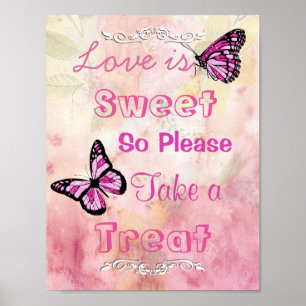 Poster Connexion mariage pour Candy Buffet, Rose & Papill