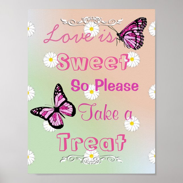 Poster Connexion mariage pour Candy Buffet, Rose & Papill (Devant)