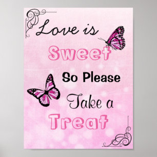 Poster Connexion mariage pour Candy Buffet, Rose & Papill