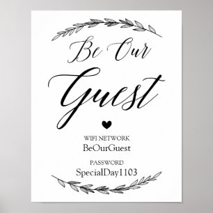 Poster Connexion mariage - Wifi Mot de passe Laurel Maria