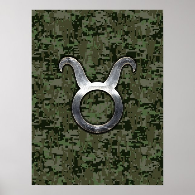 Poster Connexion Taurus au Camouflage numérique vert Wood (Devant)