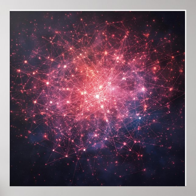 Poster Connexions lumineuses : un paysage de rêve numériq (Devant)