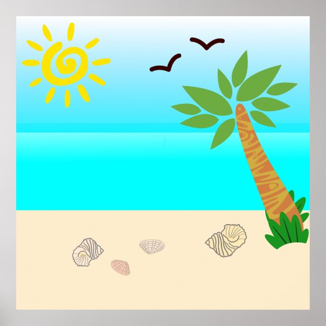 Poster conque sur l'affiche de la plage (Devant)