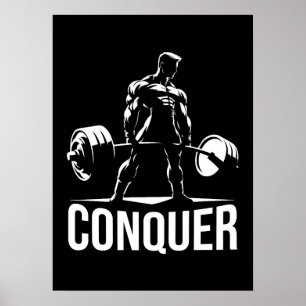 Poster CONQUER - Gymnase Motivationnelle, entraînement ph