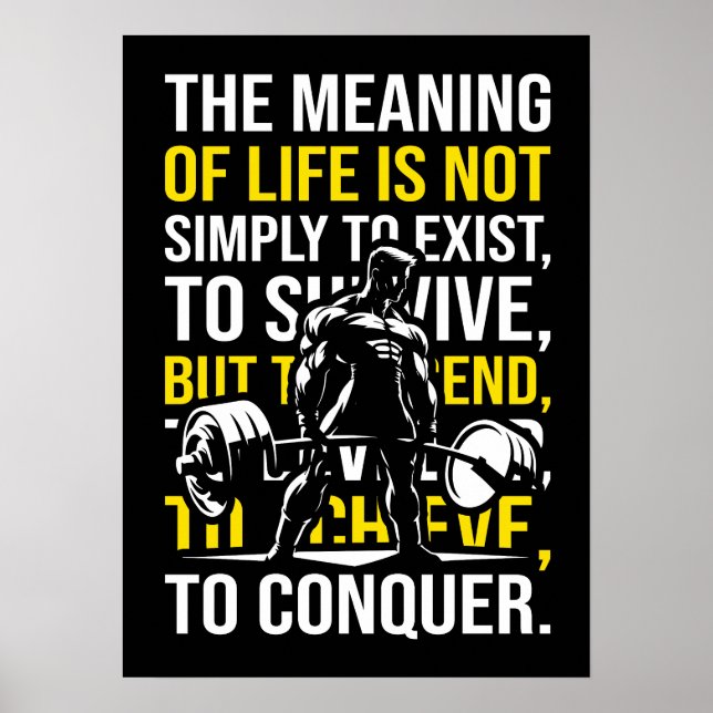 Poster Conquer - Gymnase Motivationnelle, Fitness d'entra (Devant)