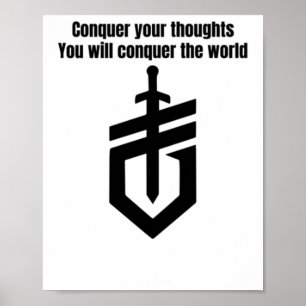 Poster Conquérir vos pensées - Motivational Sword Design