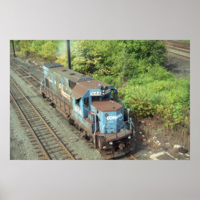 Poster Conrail Diesel # 1644, Construit par EMD en 1979 (Devant)
