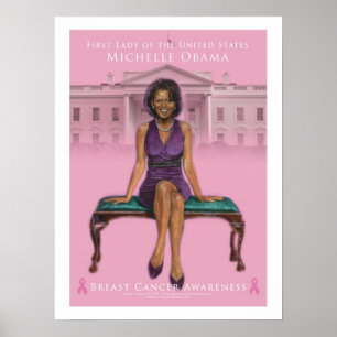 Poster Conscience 15 x 20 de Cancer d'Obama-Sein de