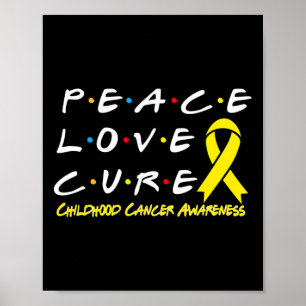Poster Conscience du Cancer de l'Enfant Paix Amour Guéris
