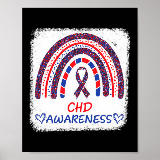 Poster Conscience Tdm Maladie Cardiaque Arc-En-Ciel Décol