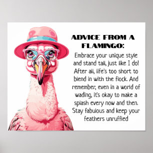 Poster Conseil amusant d'un Flamant rose