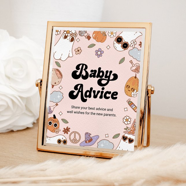 Poster Conseil bébé Baby shower fantôme Halloween Super (Créateur téléchargé)